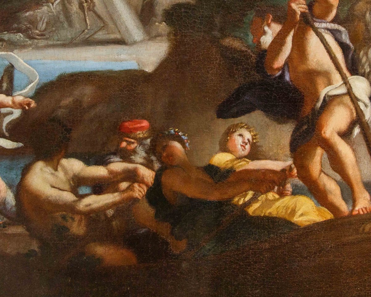 École napolitaine, 17ème siècle,  Charon transporte les âmes-photo-1