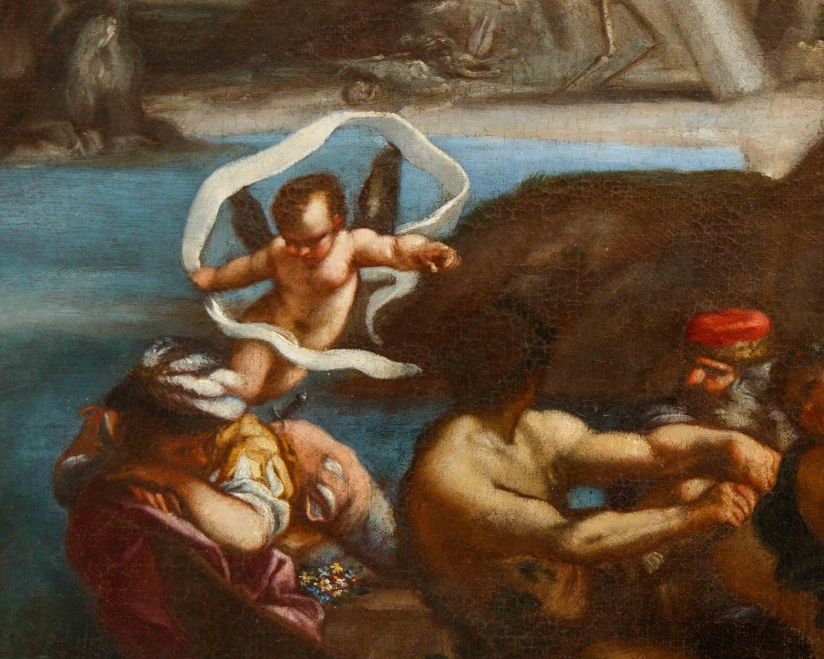 École napolitaine, 17ème siècle,  Charon transporte les âmes-photo-5