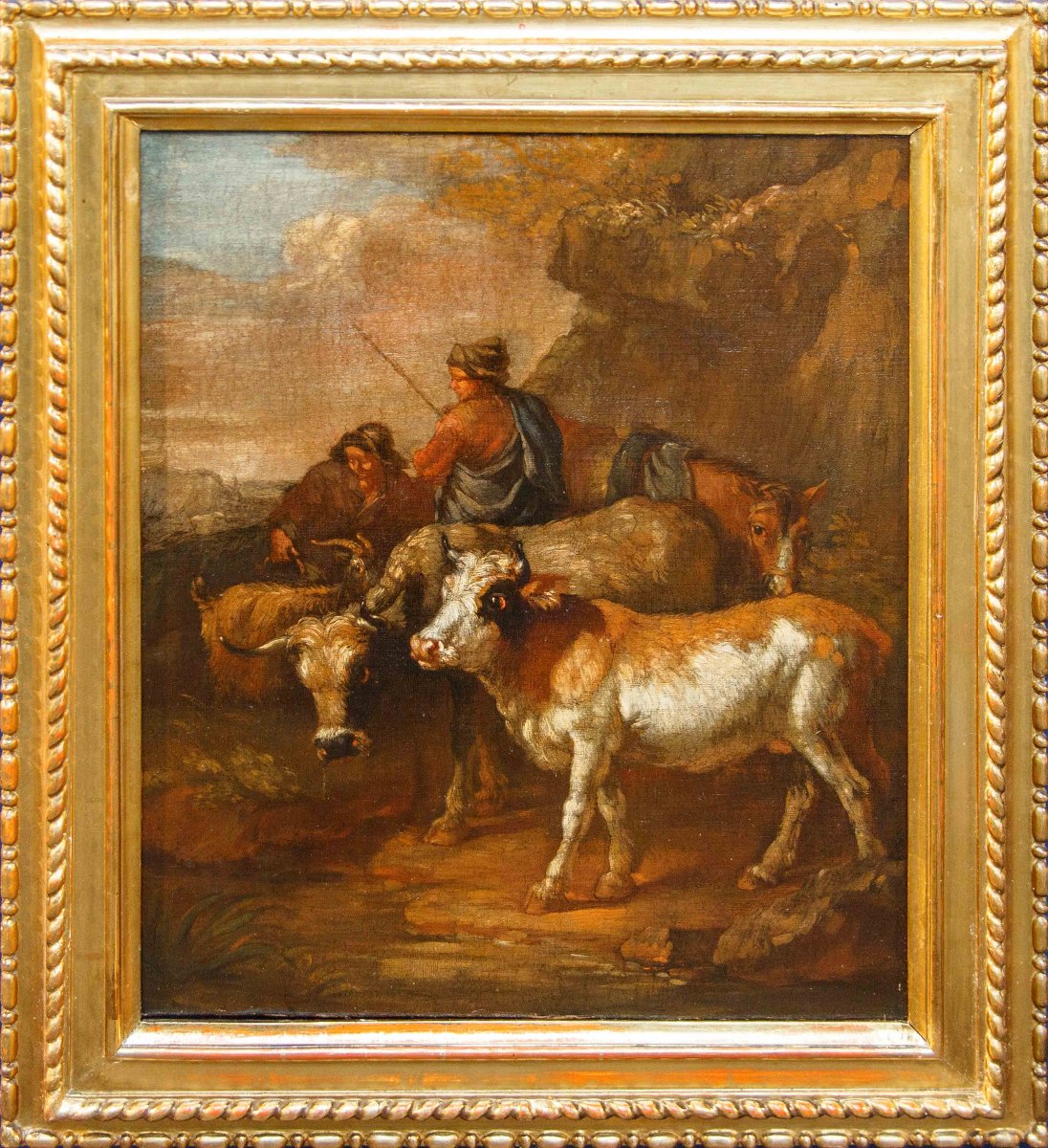 Francesco Londonio (Milan, 1723 -1783)  Paysages avec des bergers et des troupeaux-photo-3