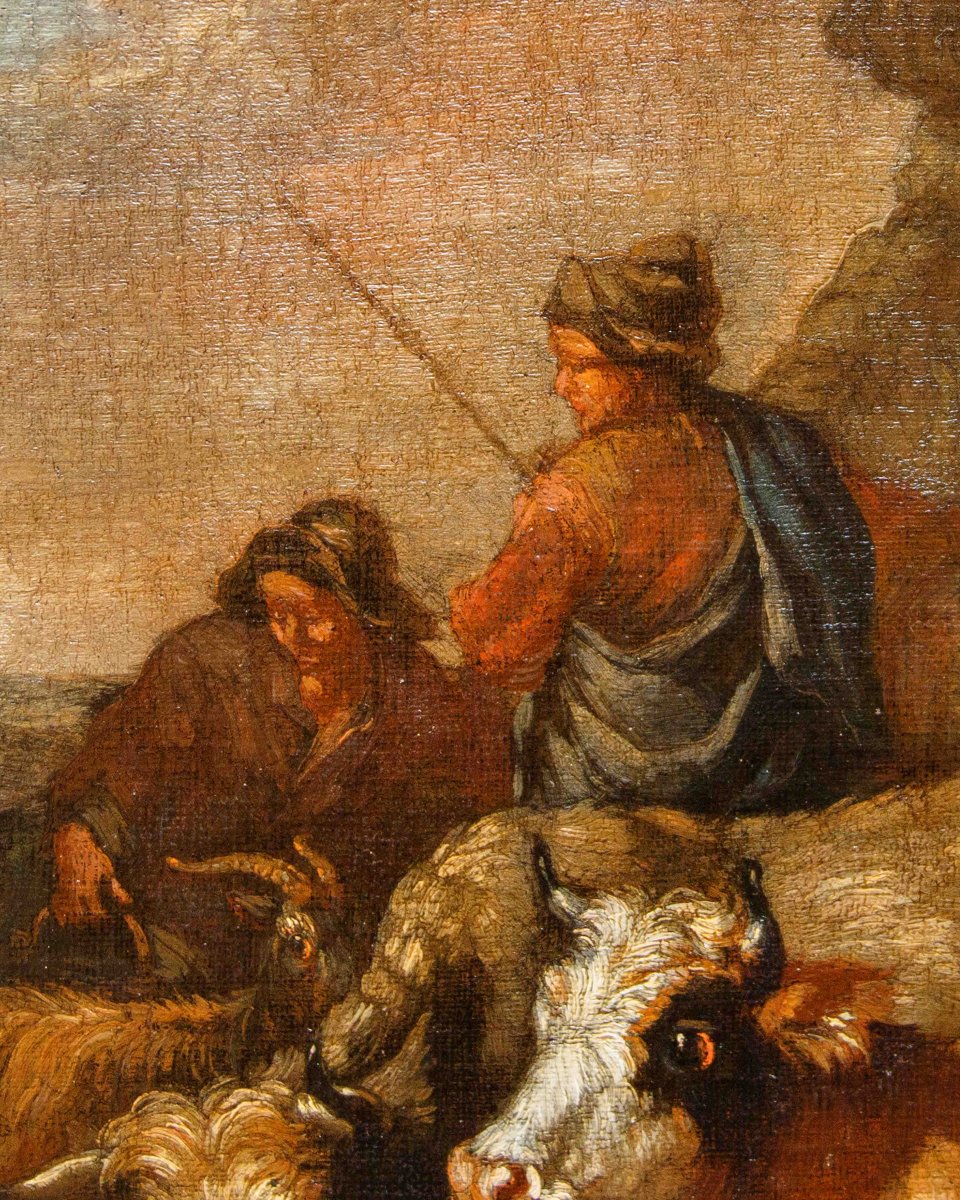 Francesco Londonio (Milan, 1723 -1783)  Paysages avec des bergers et des troupeaux-photo-5