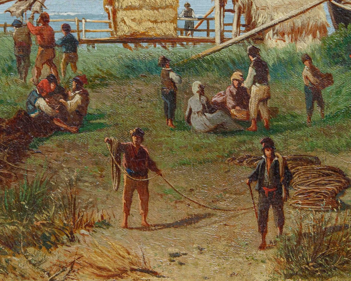 Gaetano Fasanotti (milan, 1831 – 1882), The Return From Fishing-photo-1