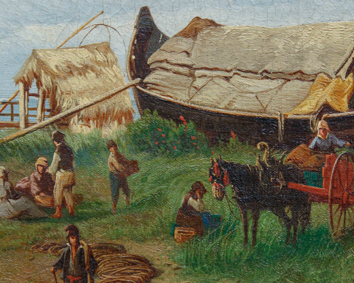 Gaetano Fasanotti (milan, 1831 – 1882), The Return From Fishing-photo-5