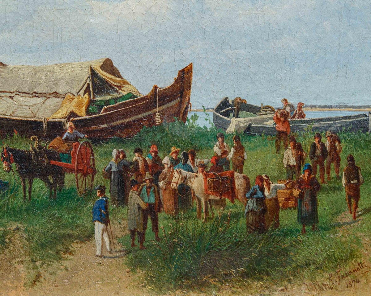 Gaetano Fasanotti (milan, 1831 – 1882), The Return From Fishing-photo-7