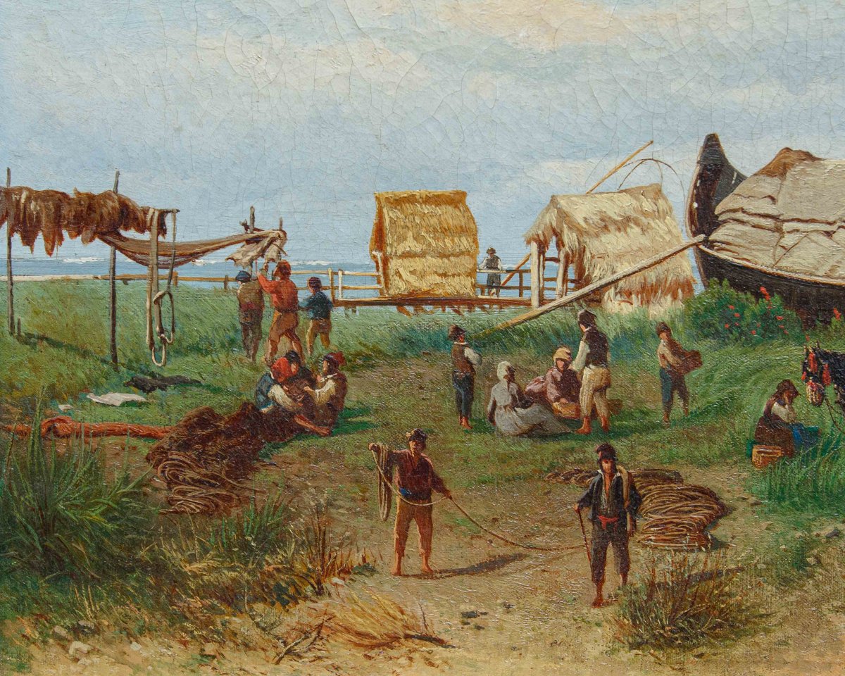 Gaetano Fasanotti (milan, 1831 – 1882), The Return From Fishing-photo-8