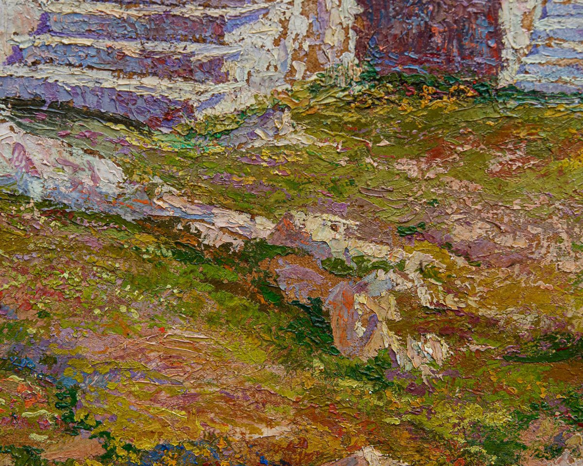 Enrico Sottili (Reggio Emilia, 1890 - Sala Comacina (CO), 1977), Vue sur la vallée-photo-2