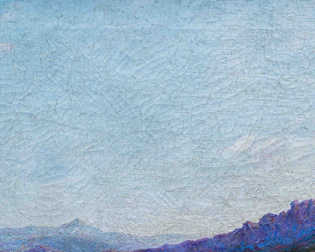 Enrico Sottili (Reggio Emilia, 1890 - Sala Comacina (CO), 1977), Vue sur la vallée-photo-4