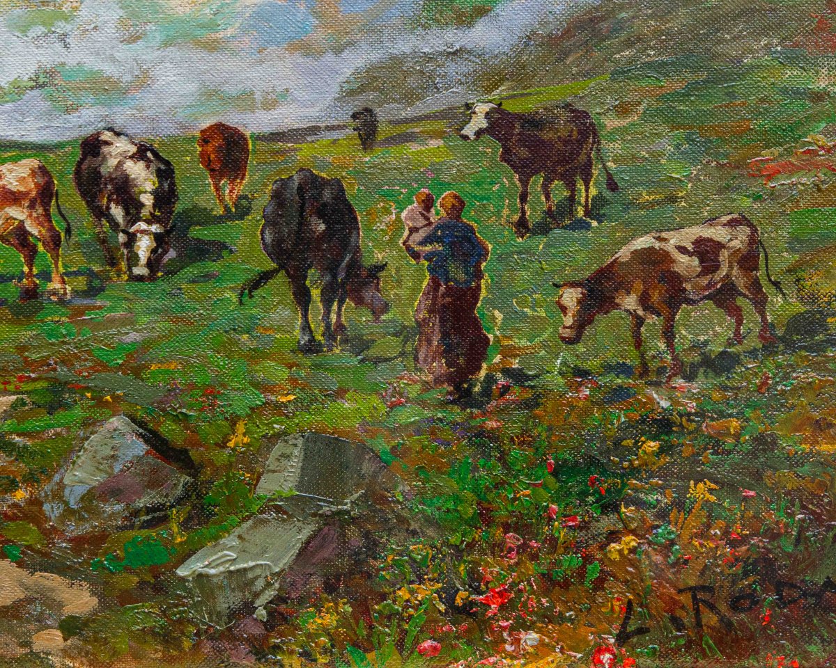 Leonardo Roda (Racconigi, 1878 - Turin, 1933), Paysage de montagne-photo-4