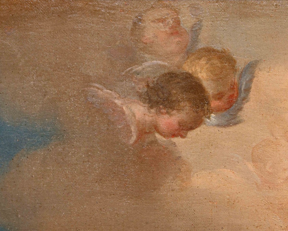 Giacinto Diano (attr.), Saint Evêque en adoration du Très Saint Sacrement-photo-7