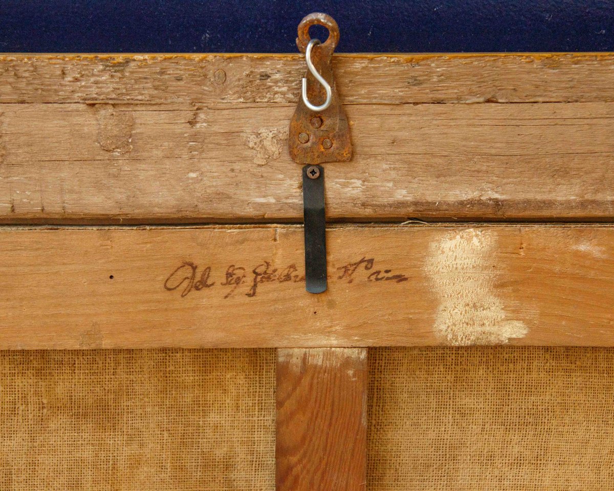 Peintre flamand, fin 17ème siècle, Paysage avec berger et cascade-photo-3