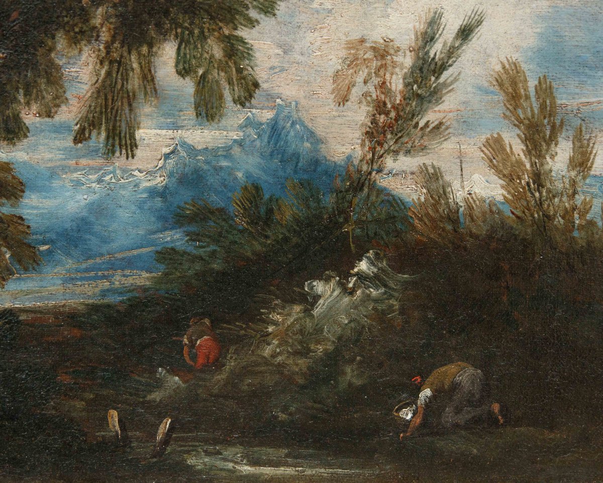 Atelier d’Antonio Francesco Peruzzini (1643 ou 1646 -1724)  Paysage avec des figures-photo-4