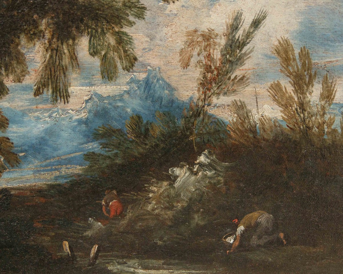 Atelier d’Antonio Francesco Peruzzini (1643 ou 1646 -1724)  Paysage avec des figures-photo-8