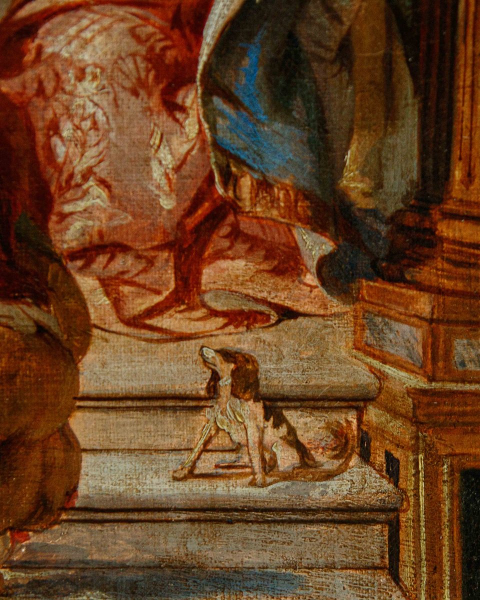 Disciple de Giambattista Tiepolo, 18ème siècle, Le banquet de Cléopâtre-photo-5