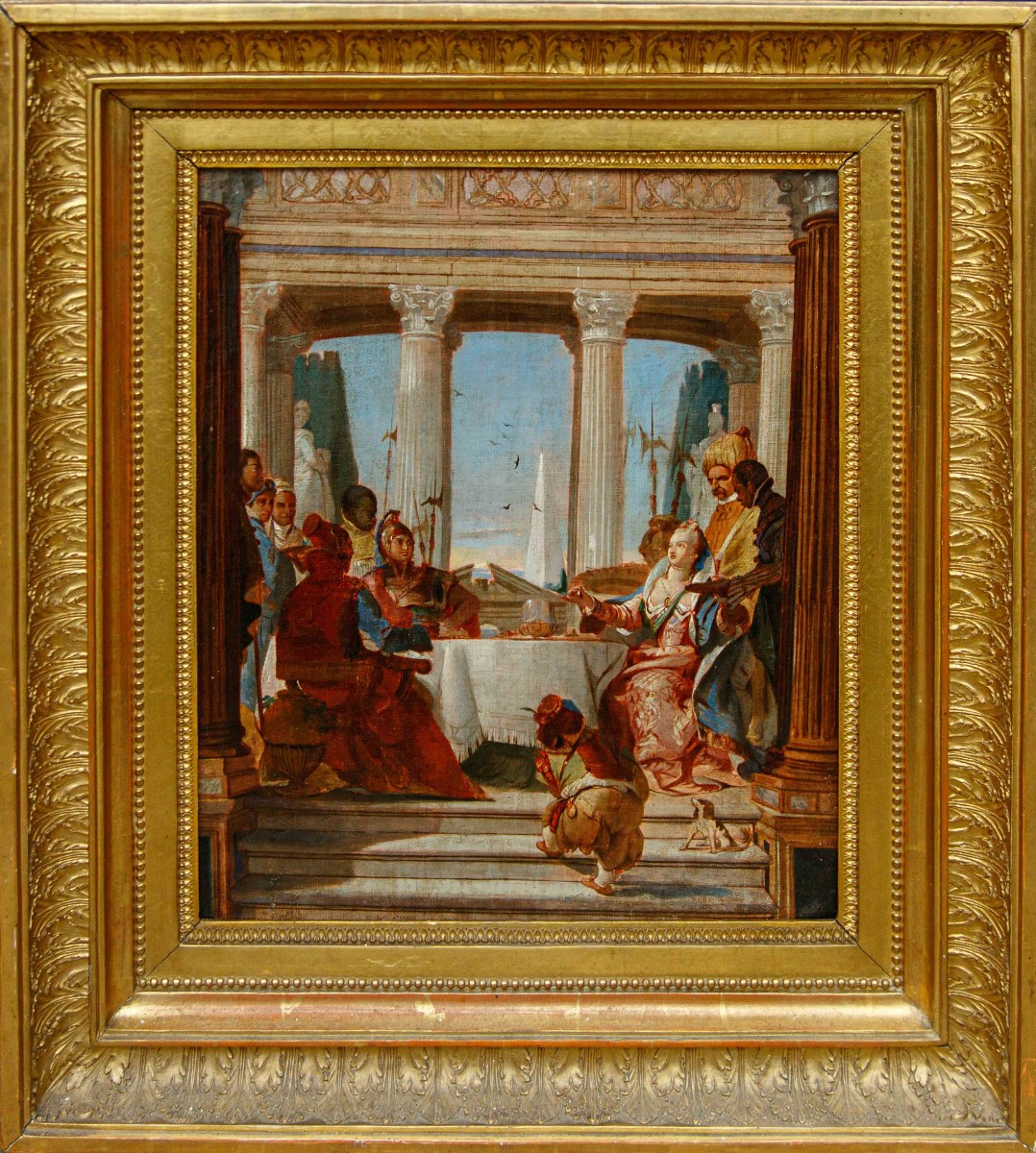 Disciple de Giambattista Tiepolo, 18ème siècle, Le banquet de Cléopâtre