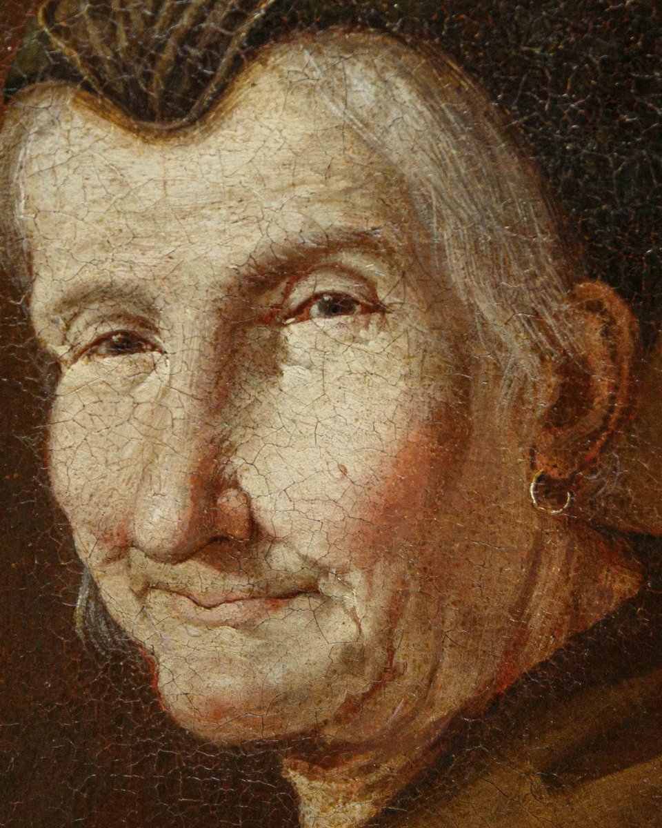 Giacomo Francesco Cipper Known As Todeschini, Attr.  Portrait Of An Old Peasant Woman-photo-4