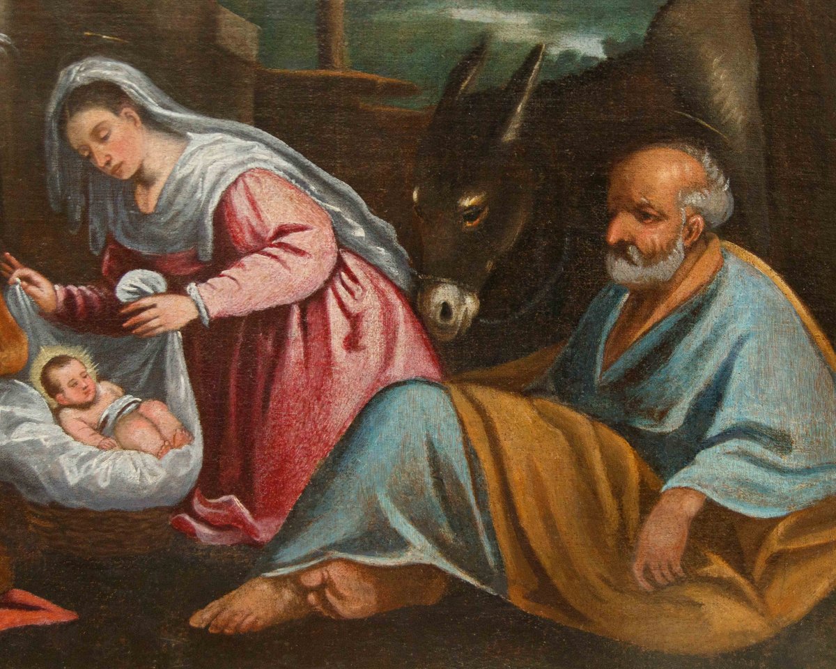 Workshop Of Leandro Del Ponte, Known As Leandro Bassano (1557–1622)  Adoratio Of The Shepherds-photo-2