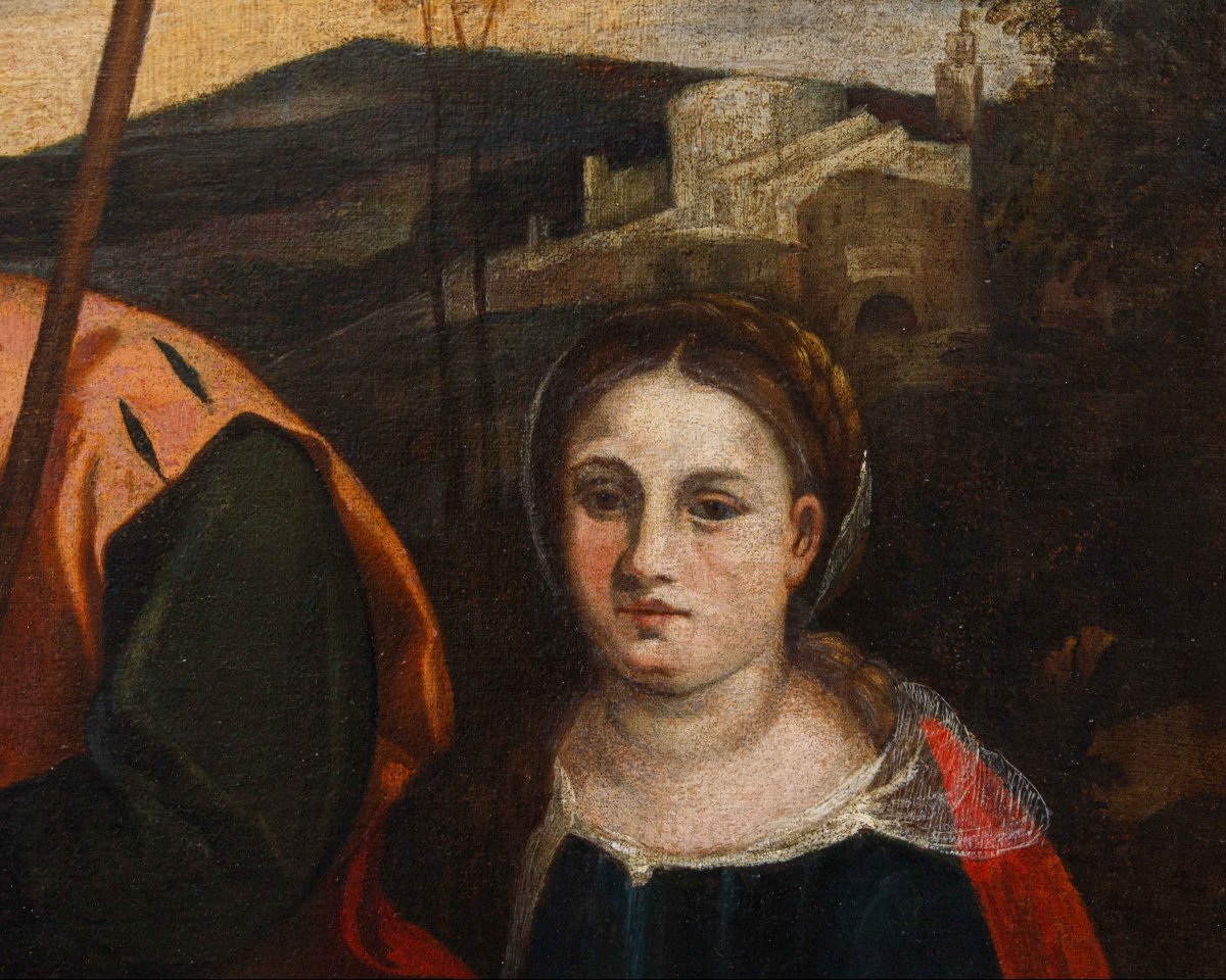 Atelier de Bonifacio de' Pitati, Adoration des pasteurs avec les saints François et Catherine-photo-5