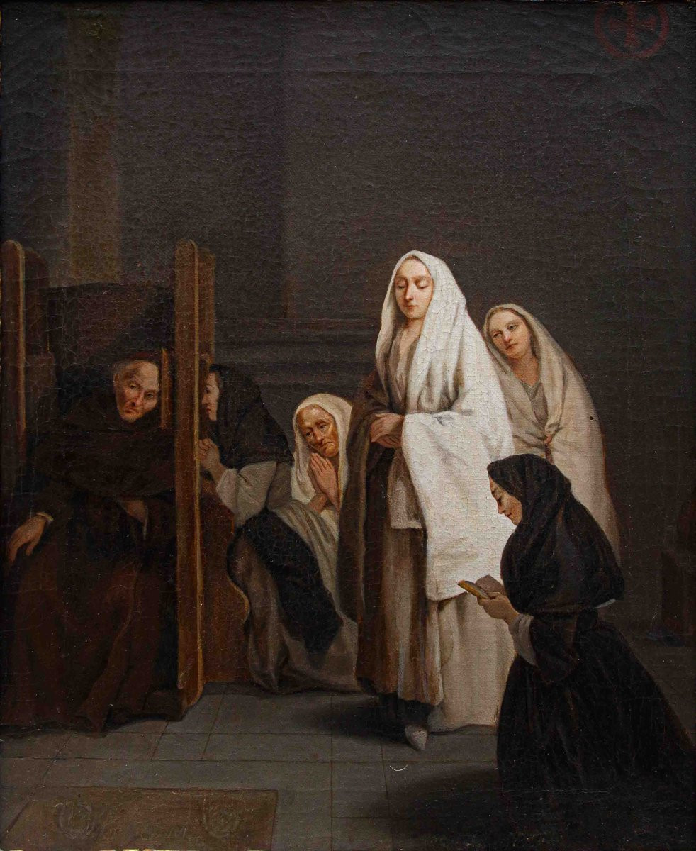 Pietro Longhi (Venise, 1701 - 1785,  La confession-photo-3
