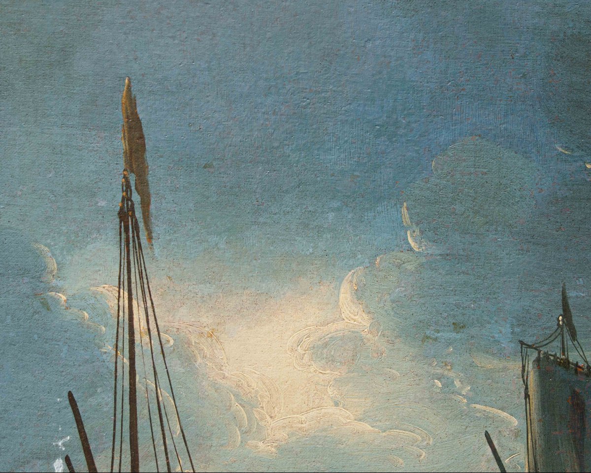 Francesco Antoniani (milan, 1700/1710 - Turin, 1775), Port View With Sailing Ships-photo-1