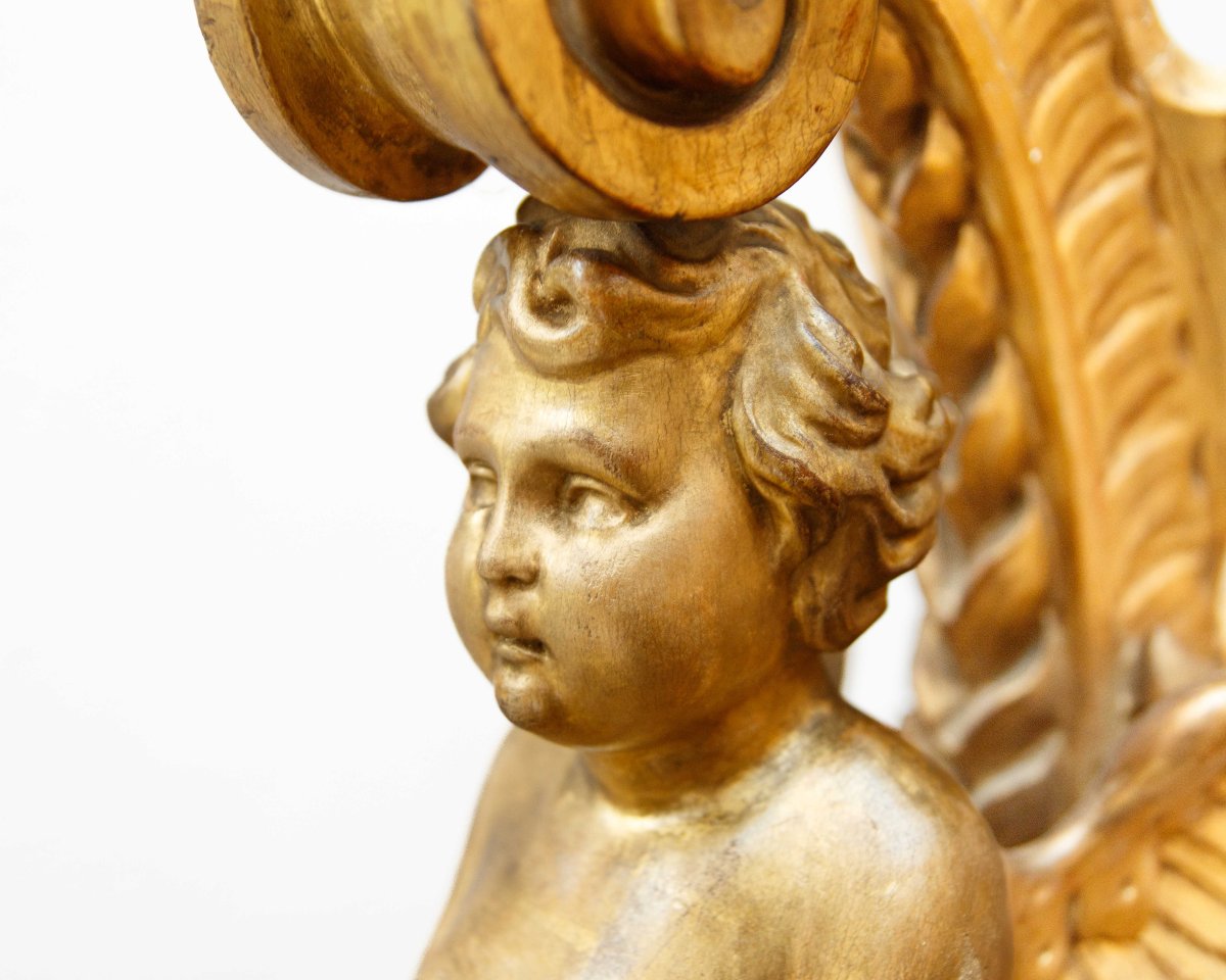 XIXe siècle, Couple de cariatides avec putti-photo-6