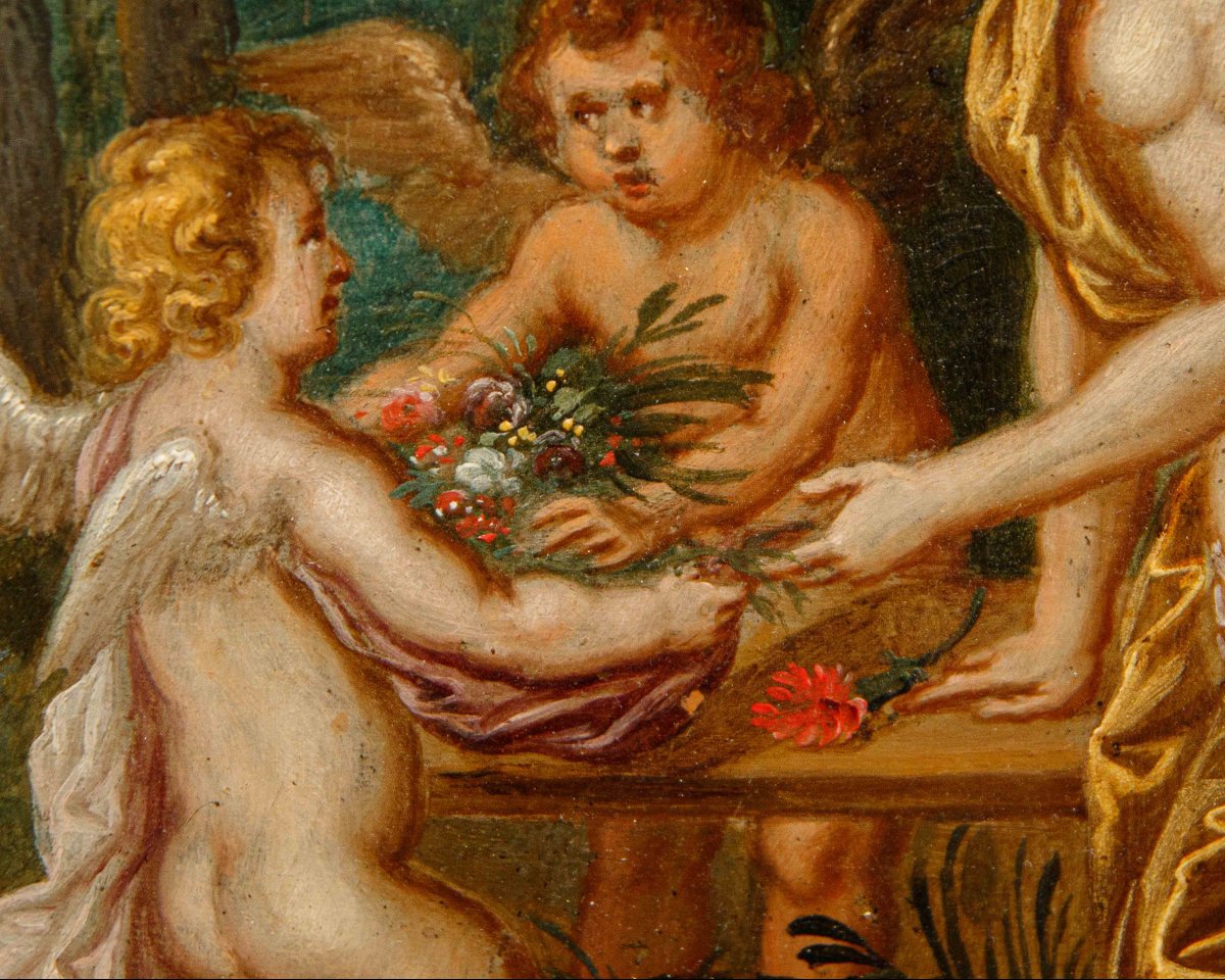 Atelier de Jan Brueghel le Jeune e  Atelier de Hendrick van Balen, Flora e putti-photo-1