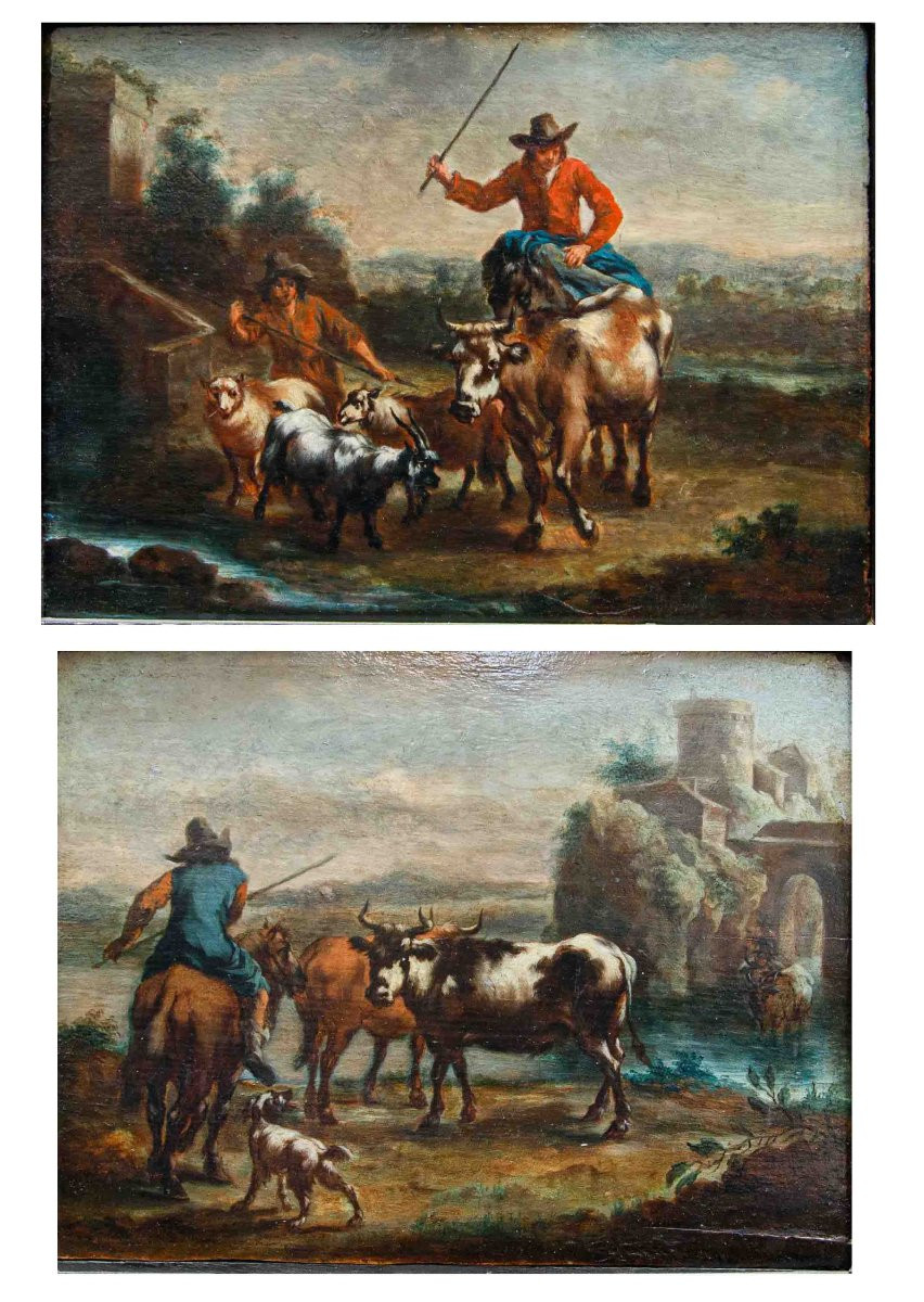 Christian Reder (leipzig, 1656 – Rome, 1726) Workshop Of, Pair Of Rural Scenes-photo-4