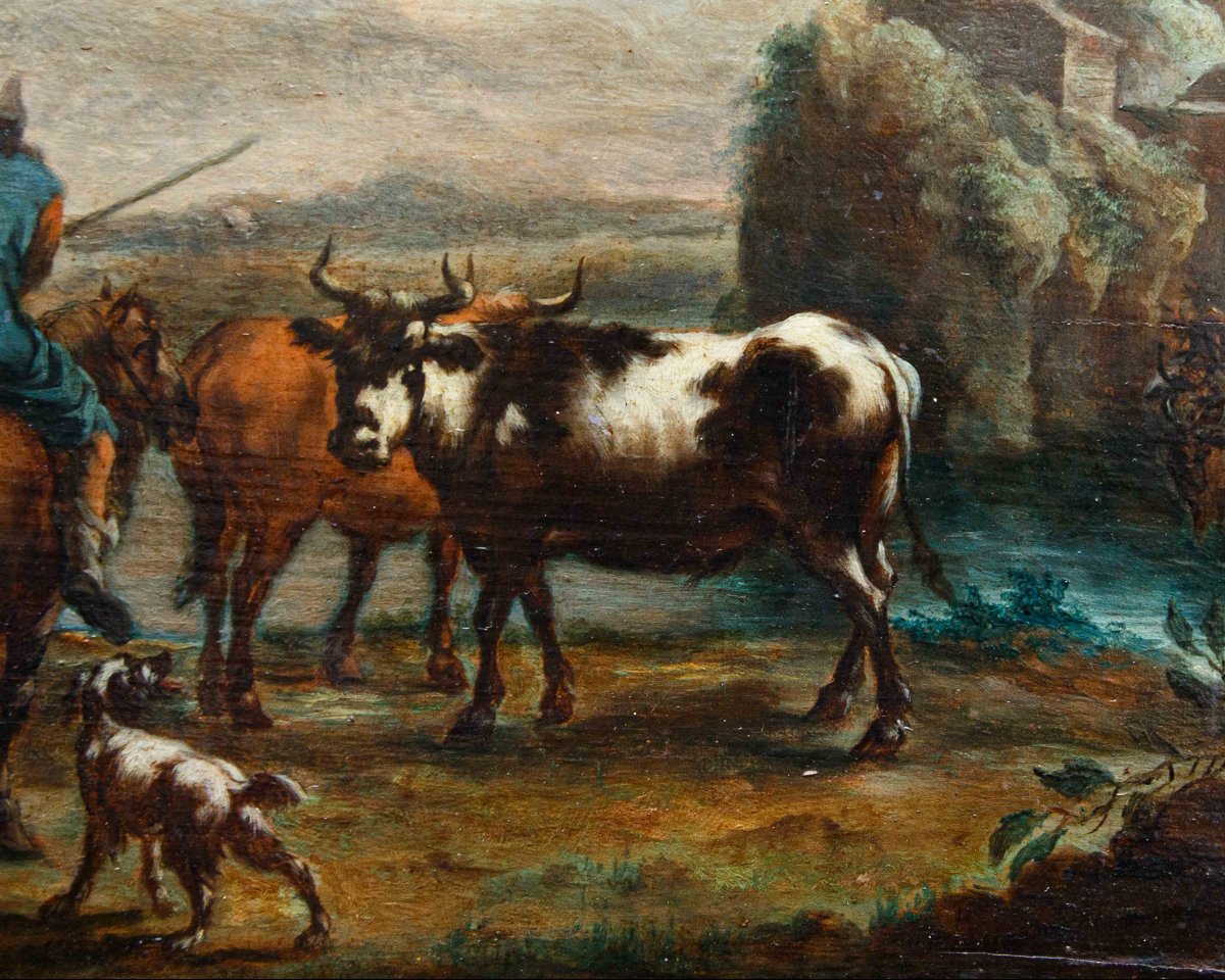 Christian Reder (leipzig, 1656 – Rome, 1726) Workshop Of, Pair Of Rural Scenes-photo-5