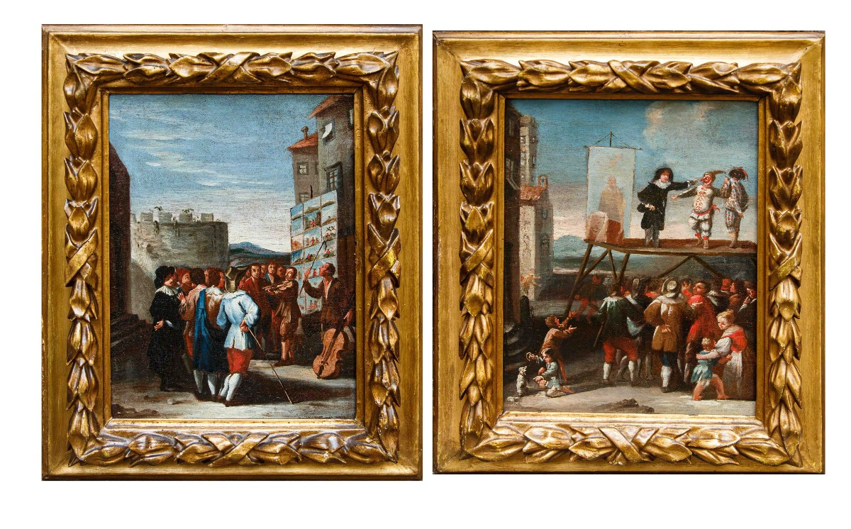 XVIIIe siècle, École piémontaise, La Comédie de l’Art sur scène - Le Cantatrice