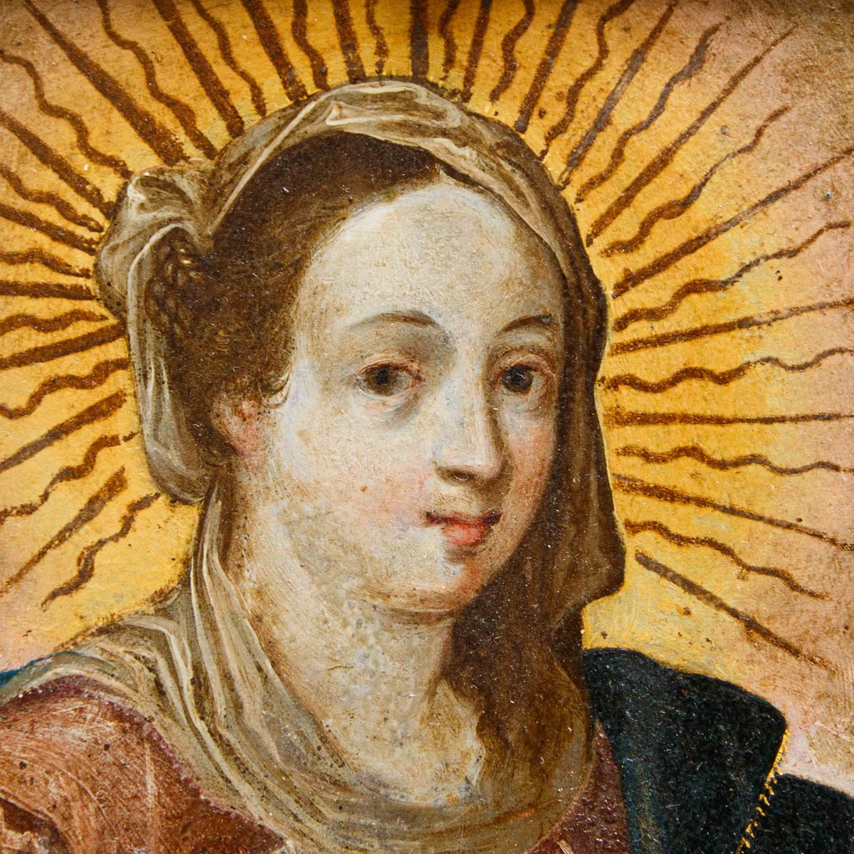 École hispano-flamande du XVIIe siècle, Vierge à l’Enfant-photo-3