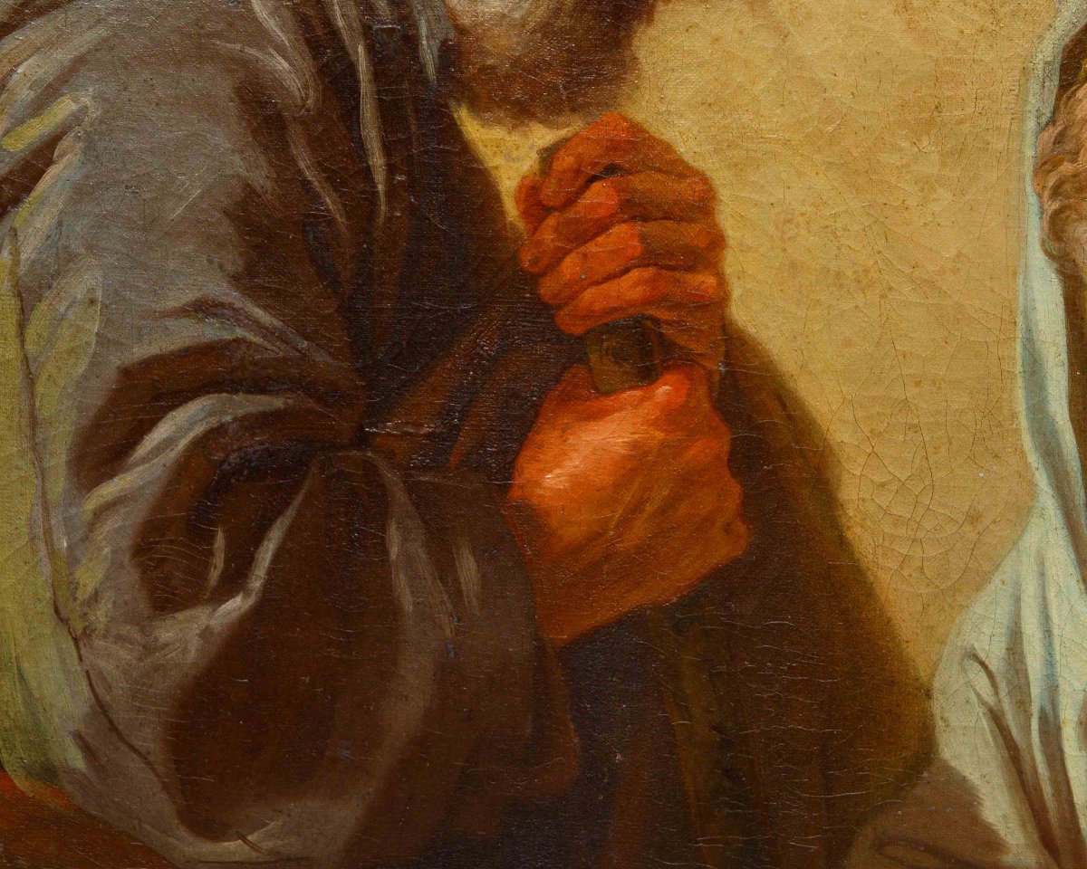 Peintre vénitien de la première moitié du XVIIIe siècle, Madone du lait et saint Joseph-photo-4