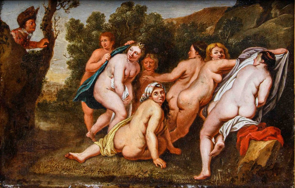Workshop Of Frans Wouters (lier, 1612 – Antwerp, 1659), Diana Surprised At The Bathroom-photo-4