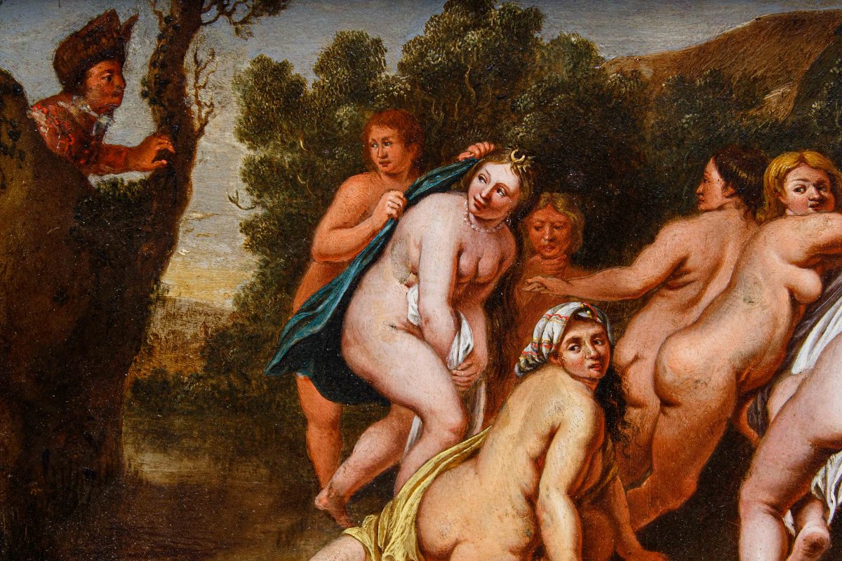 Workshop Of Frans Wouters (lier, 1612 – Antwerp, 1659), Diana Surprised At The Bathroom-photo-4