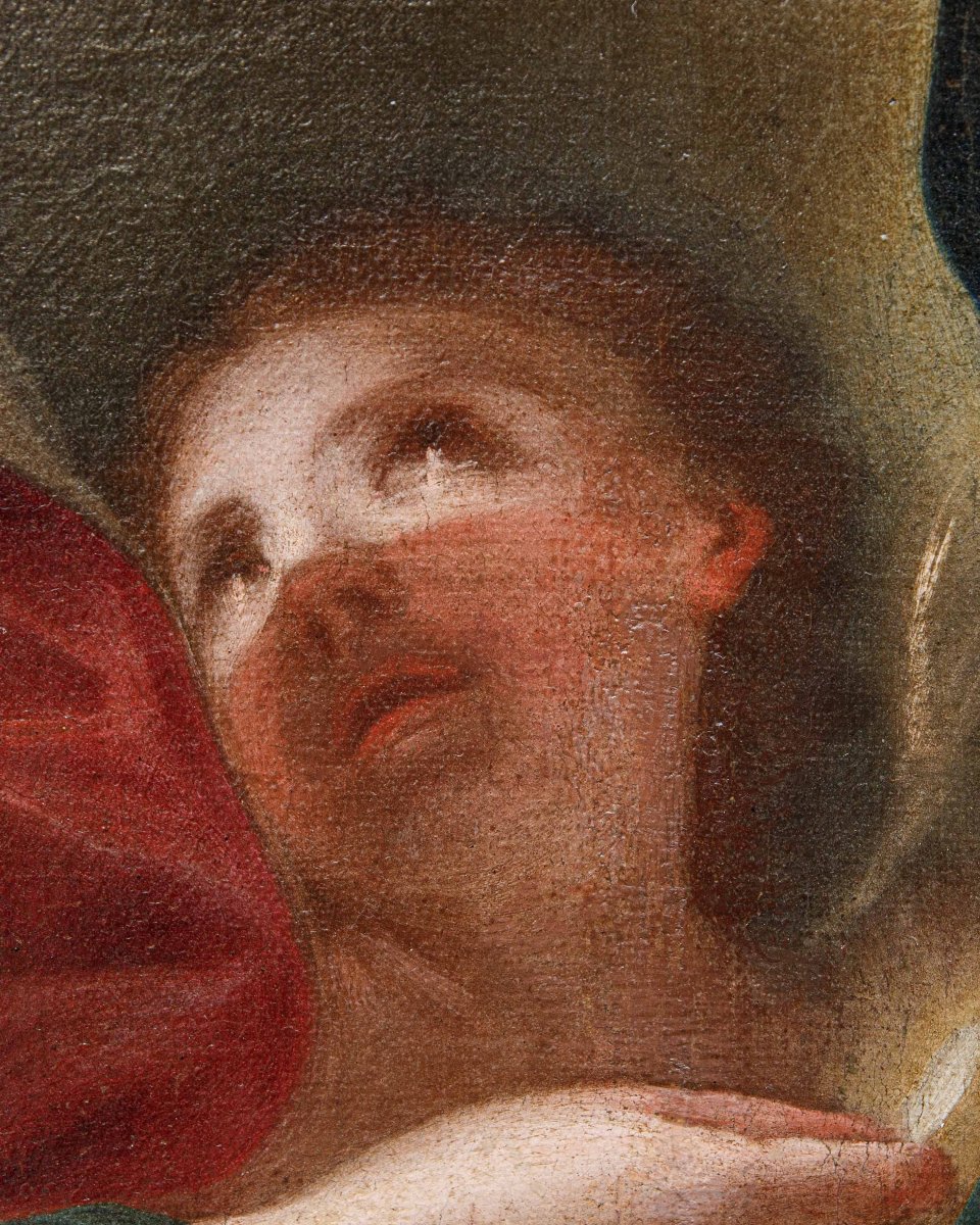 École émilienne du milieu du XVIIe siècle, La Vierge reçoit l’Eucharistie de saint Jean-photo-3