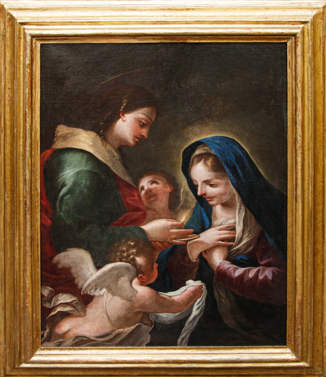 École émilienne du milieu du XVIIe siècle, La Vierge reçoit l’Eucharistie de saint Jean