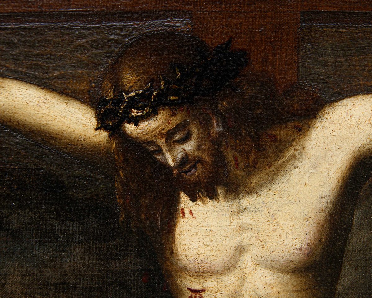 Marcantonio Mainardi (Crémone, 1570 - 1629), Crucifixion avec Madeleine et un saint franciscain-photo-3