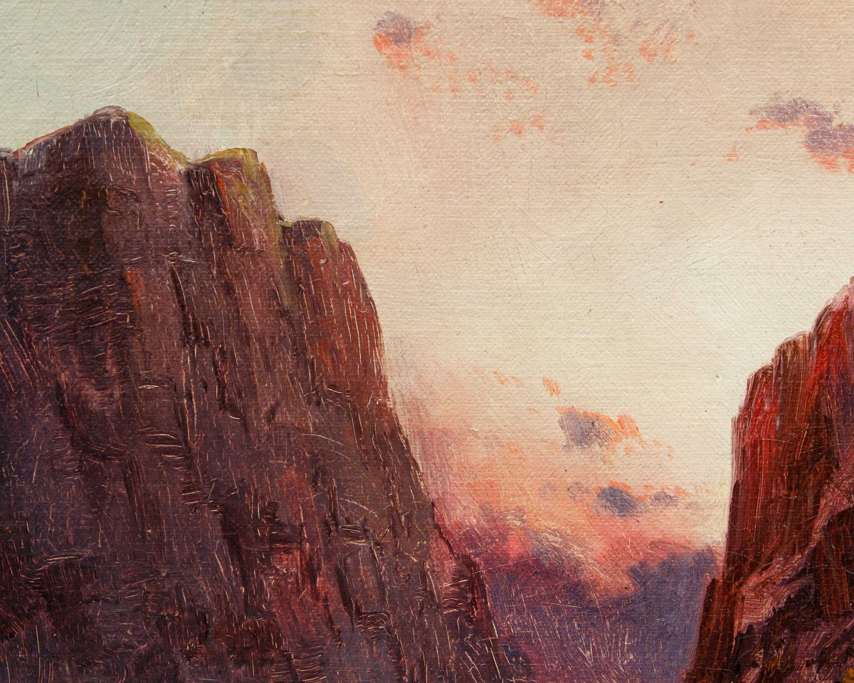 Sidney Yates Johnson (Londres, actif de 1890 à 1926), Vue de la mer au coucher du soleil-photo-4