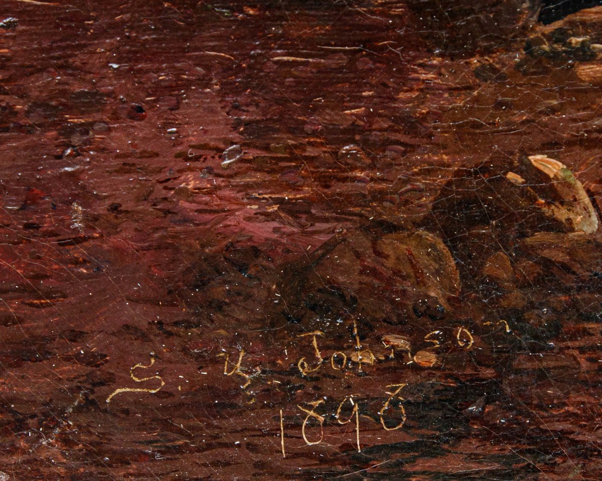 Sidney Yates Johnson (Londres, actif de 1890 à 1926), Vue de la mer au coucher du soleil-photo-5