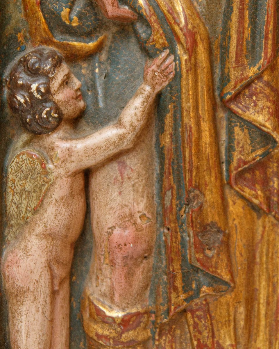 Spain, 16th Century, Carved Relief With Saint Rocco-photo-2