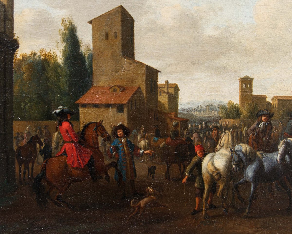 Jan Vincentz Van Der Vinne (haarlem, 1663 - 1721), Horse Market-photo-1