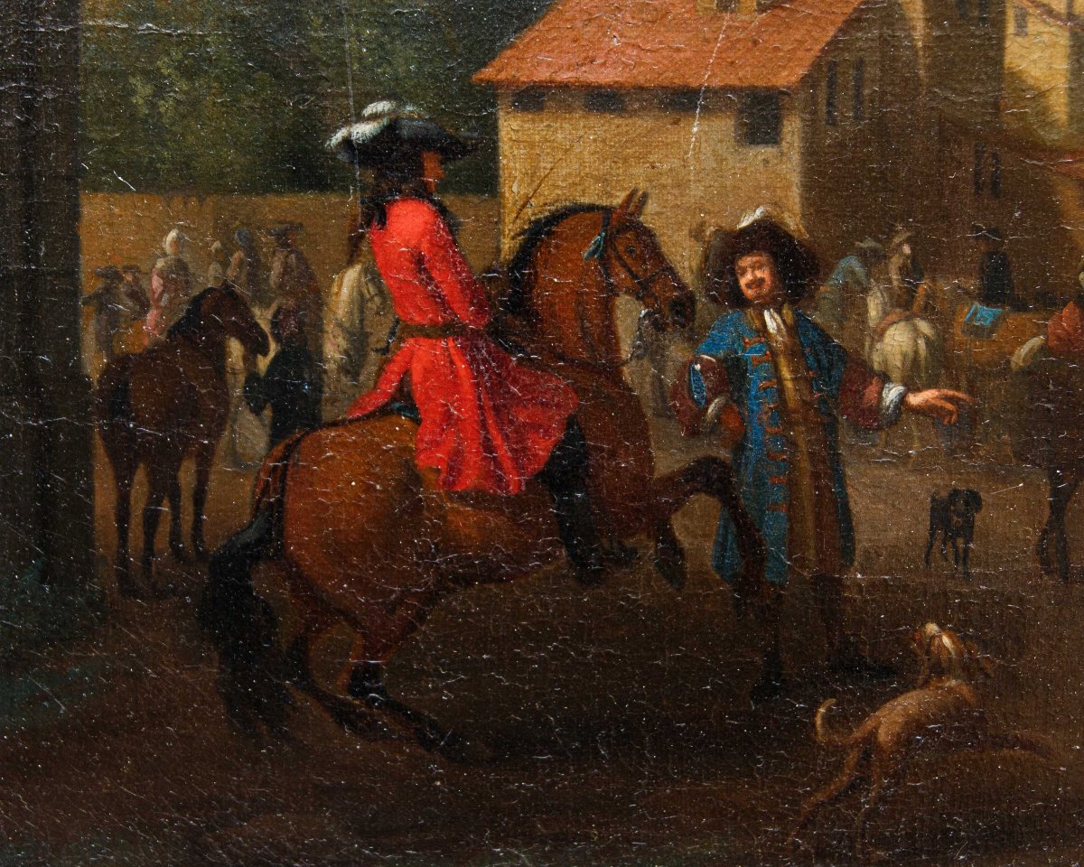 Jan Vincentz Van Der Vinne (haarlem, 1663 - 1721), Horse Market-photo-3