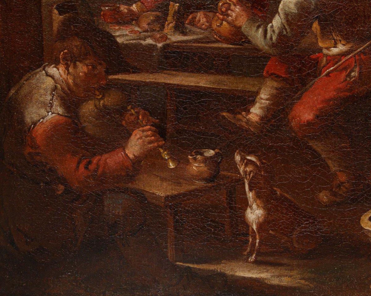 Giacomo Francesco Cipper, dit il Todeschini, Scène d’auberge avec joueur de bagnole-photo-2