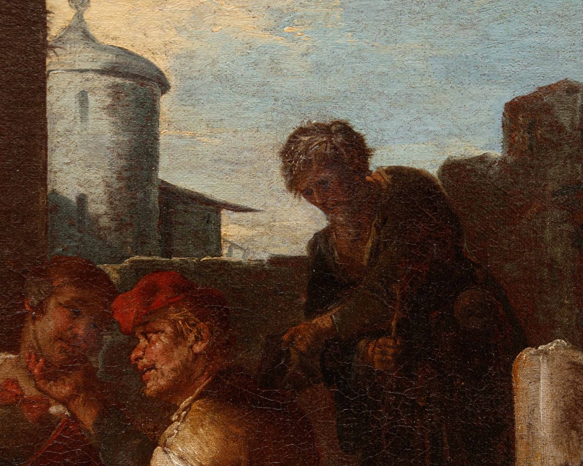 Giacomo Francesco Cipper, dit il Todeschini, Scène d’auberge avec joueur de bagnole-photo-3