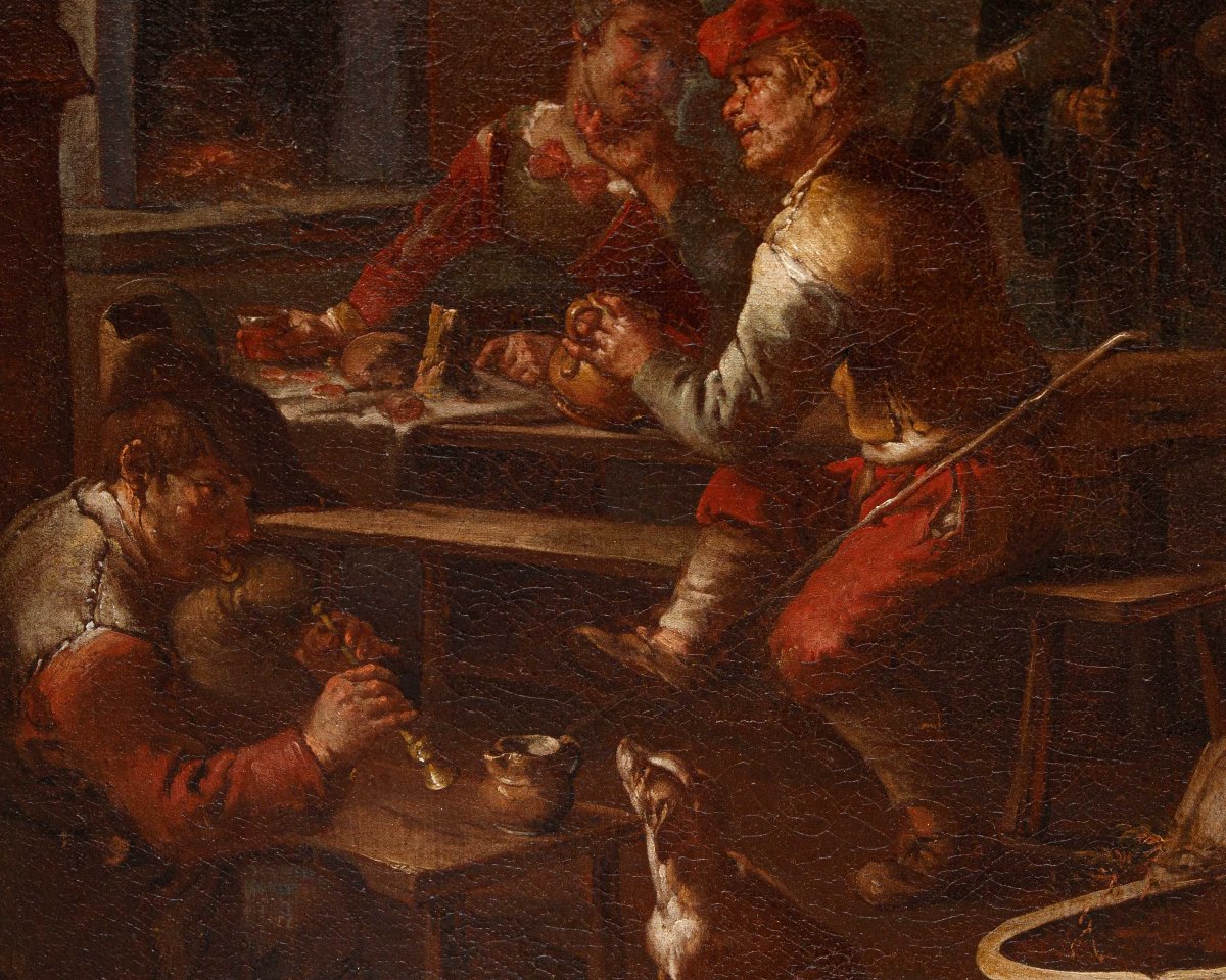 Giacomo Francesco Cipper, dit il Todeschini, Scène d’auberge avec joueur de bagnole-photo-4