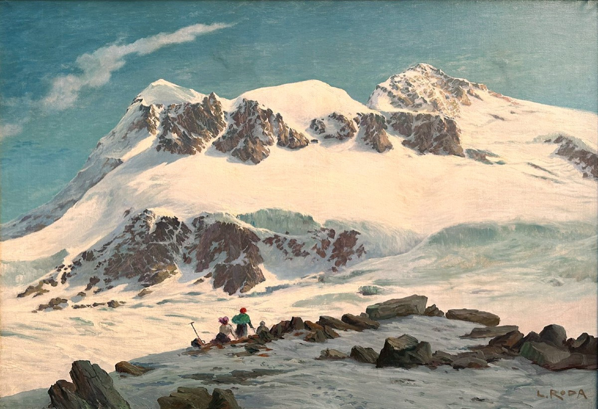 Leonardo Roda (racconigi, 1868 – Turin, 1933), View Of Mount Breithorn