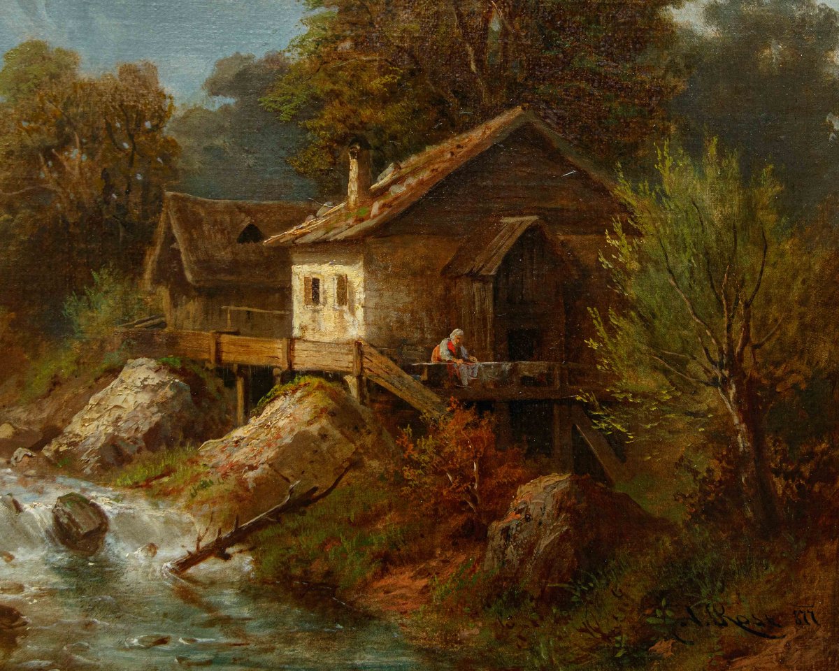 Costantino Rosa (bergamo, 1803 – 1878), Pair Of Mountain Landscapes-photo-6