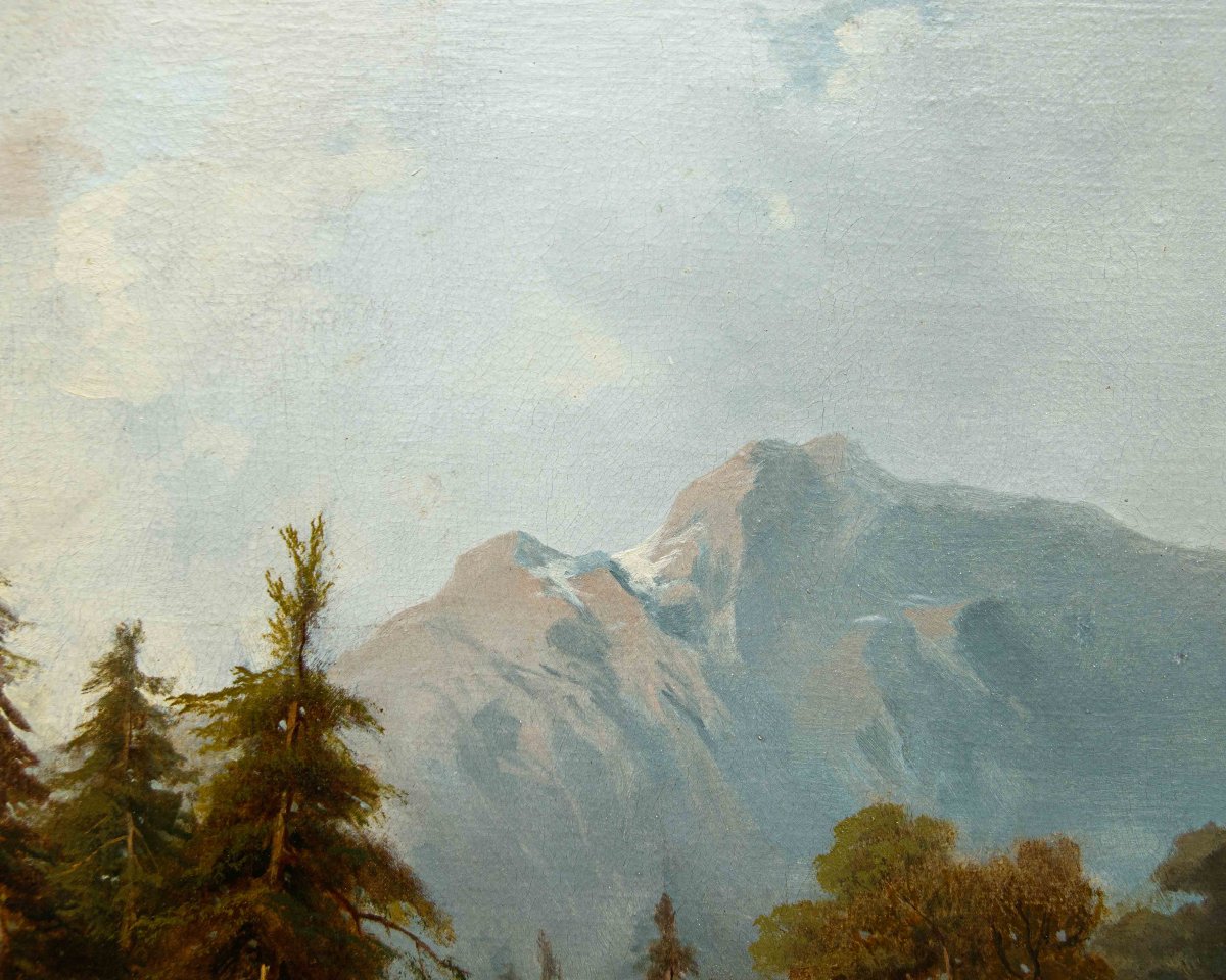 Costantino Rosa (bergamo, 1803 – 1878), Pair Of Mountain Landscapes-photo-8