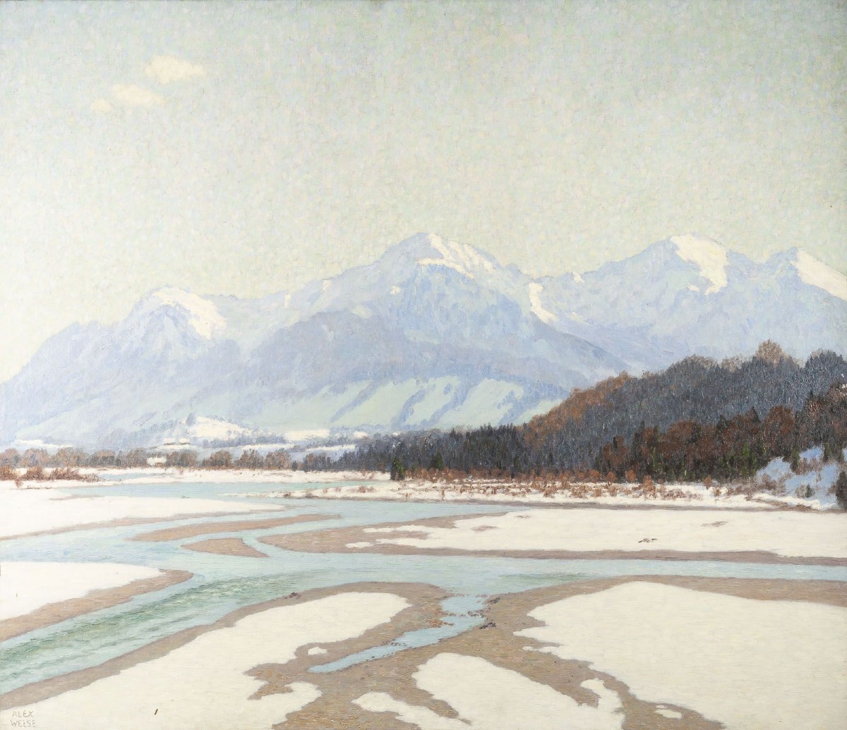 Alexander Weise (odessa, 1883 – Munich, 1960), Winter Landscape With River