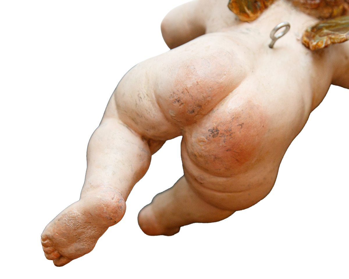 Late 18th Century - Early 19th Century, Pair Of Angels In Flight-photo-6