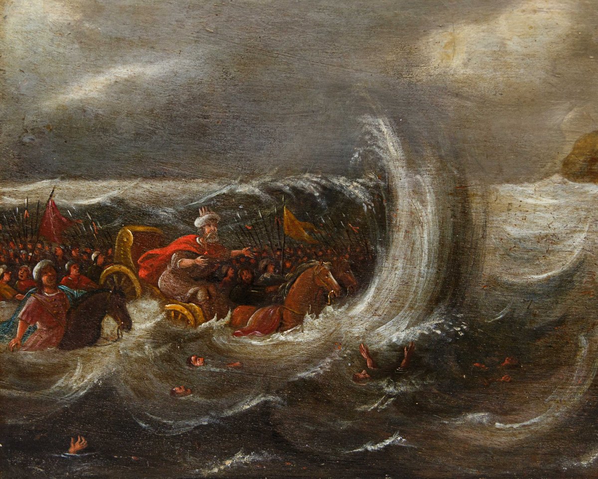 Atelier de Frans Francken le Jeune (Anvers, 1581-1642) , La chute des Egyptiens en mer Rouge-photo-1