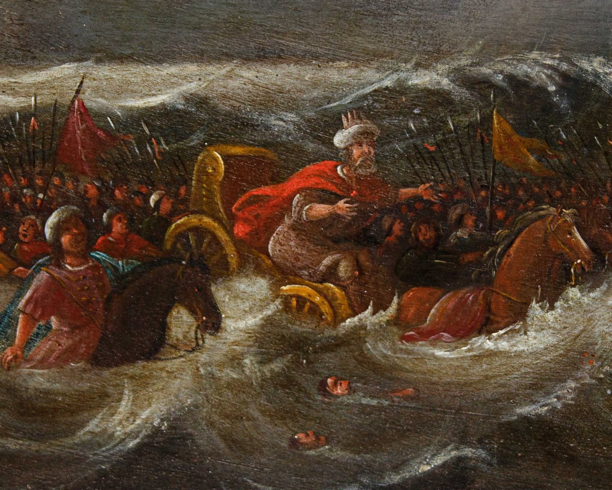 Atelier de Frans Francken le Jeune (Anvers, 1581-1642) , La chute des Egyptiens en mer Rouge-photo-5