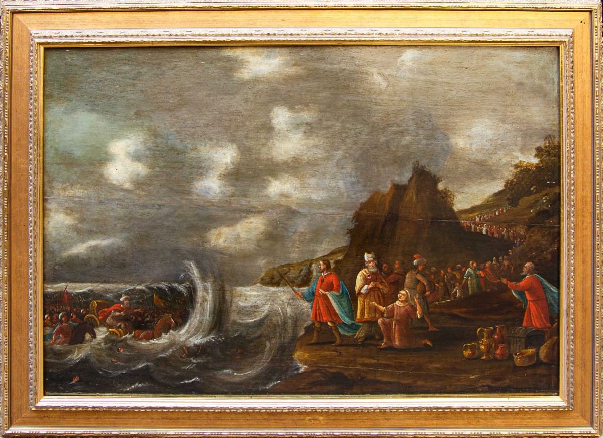 Atelier de Frans Francken le Jeune (Anvers, 1581-1642) , La chute des Egyptiens en mer Rouge